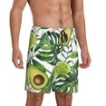thumbnail image 2 of Balery Watercolor Green Tropical Pantalones cortos de pijama de punto de algodón para hombre con cinturilla y bolsillos-X-Large, 2 of 6