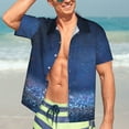 thumbnail image 5 of Picia Retro Blue Glitter Gentle Cotton Regular Fit Short Sleeve Casual Hawaiian Shirt for Men-XX-Large, 5 of 9