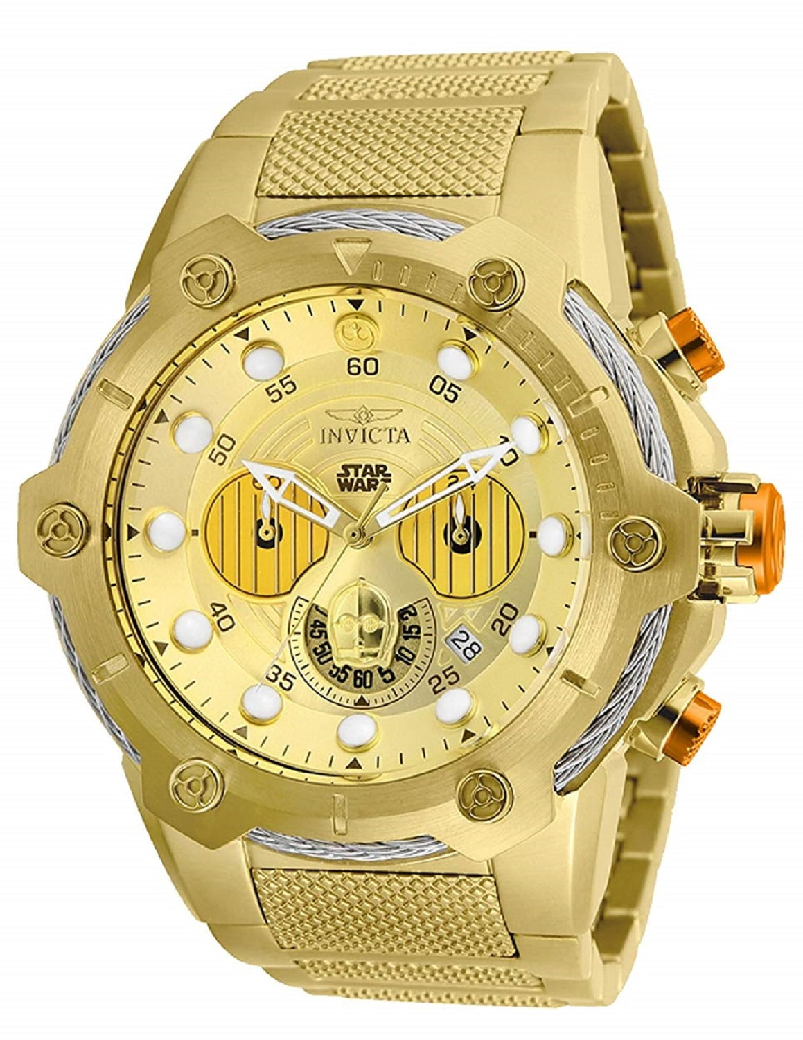 Invicta Men's 26117 Star Wars Quartz Multifunction Gold Dial Watch