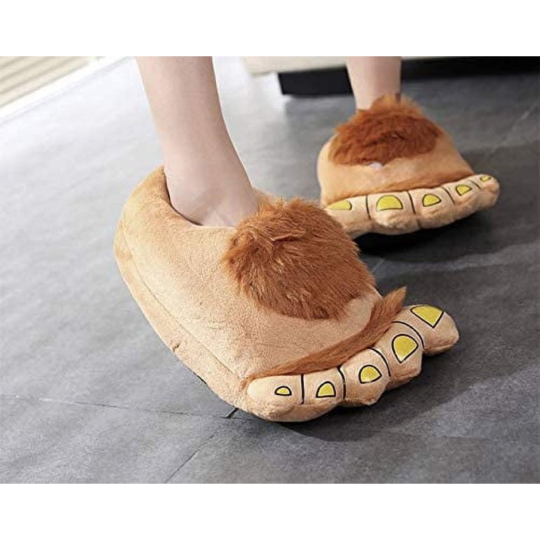 Funny Animal Paw Slippers For Men - Winter Plush Claw Shoes, Non-Slip Indoor Boots