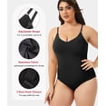 thumbnail image 4 of MANIFIQUE 2 Packs Plus Size Womens Seamless Shapewear Bodysuit 1X-4XL Tummy Control Butt Lifter Adjustable Straps Crotch Hook, 4 of 7