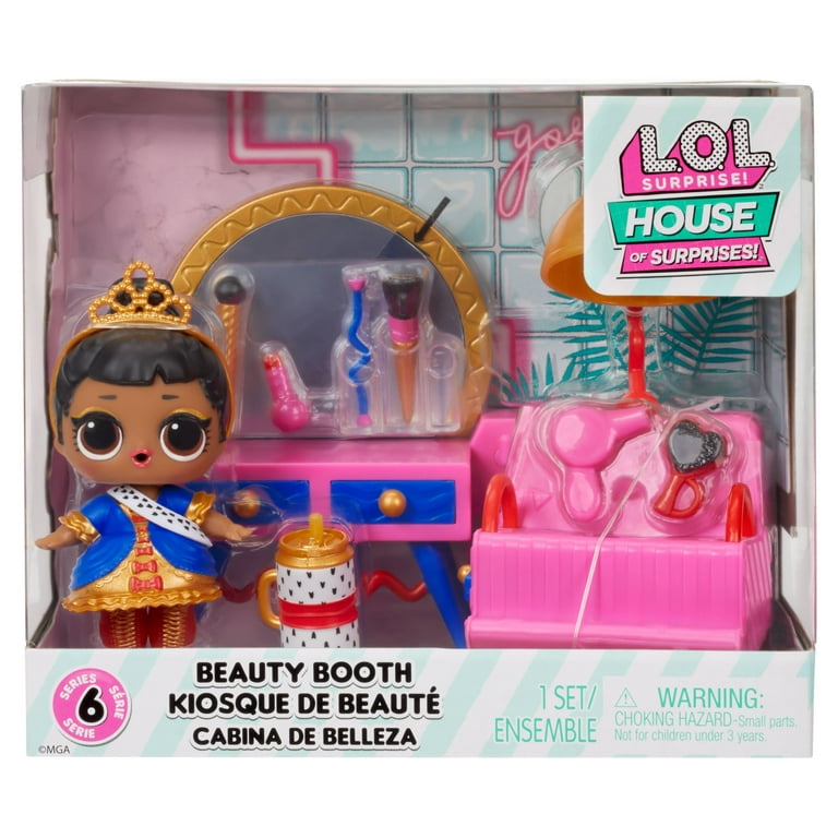 L.O.L. Surprise! Beauty Booth Playset with Her Majesty Collectible Doll and 8 Surprises