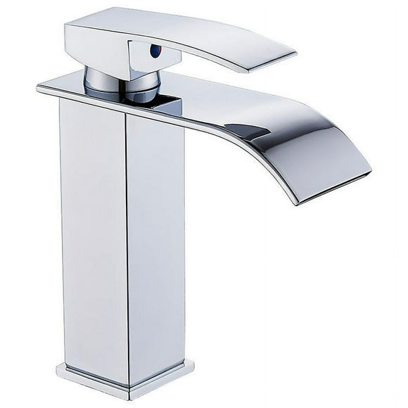 Modern Waterfall Bathroom Faucet, Elegant Design Waterfall Sink Faucet, Brass Bathroom Mixer Tap, Hot And Cold Water Available, Chrome Waterfall Fauce