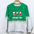 thumbnail image 4 of Femmes Mode Col Rond Noël Manches Longues Tops Chemisier Pull Sweat-Shirt, 4 of 5