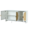 thumbnail image 6 of U_Style Storage Cabinet with Rattan Door, Mid Century Modern Storage Cabinet with Adjustable Shelves, Accent Cabinet Buffet Cabinet for Living Room, Entryway, 6 of 9