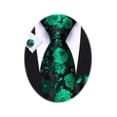 thumbnail image 1 of Set de corbatas Barry.Wang de seda con estampado floral verde esmeralda, 150 cm, 1 of 7