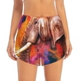 thumbnail image 2 of Fotbe Oil Paintings of Elephants Womens High Waist Running Shorts Athletic Workout Quick Dry Shorts for Women with Pockets Gym Yoga Summer Shorts-XX-Large, 2 of 9