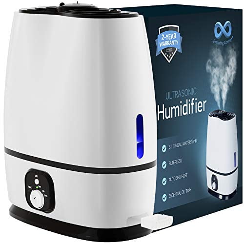 Everlasting Comfort Humidifiers for Bedroom (6L) Humidifier with Essential Oil Tray (White