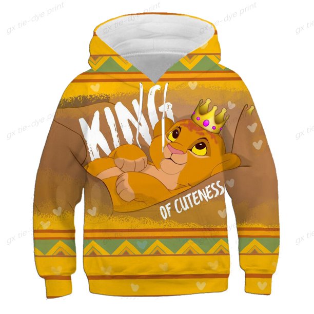 Ropa neutral de secado rápido, sudadera con capucha divertida, sudadera con capucha de dibujos animados, sudadera con capucha para niños, ropa para niños del Rey León 140 Gao Jinjia LED