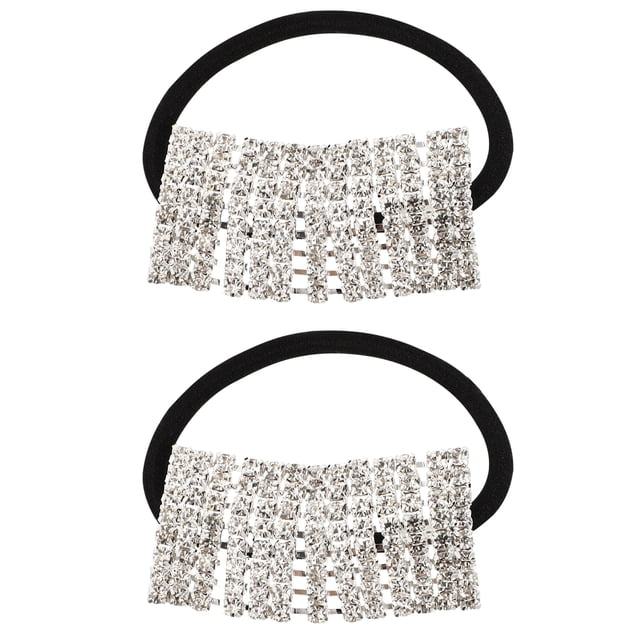 2Pcs Rhinstone Cheveux Anneaux Élégants Cheveux Cercle Femmes Bande de Cheveux Filles Polytail Titulaire Accessoires de Cheveux