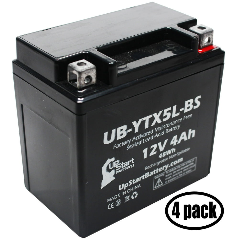 4Pack UpStart Battery Replacement for 2011 Yamaha JOG ZR 50CC Factory Activated, Maintenance