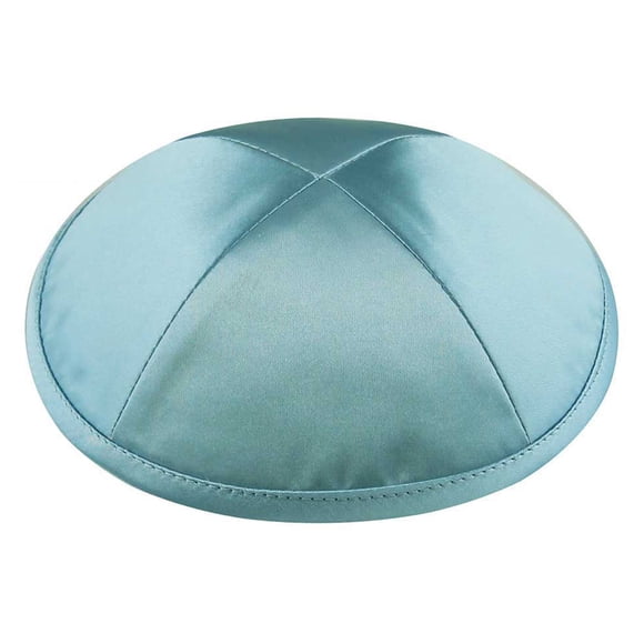 Kippot Zion Judaica Deluxe, azul claro satinado (1 unidad) con clips