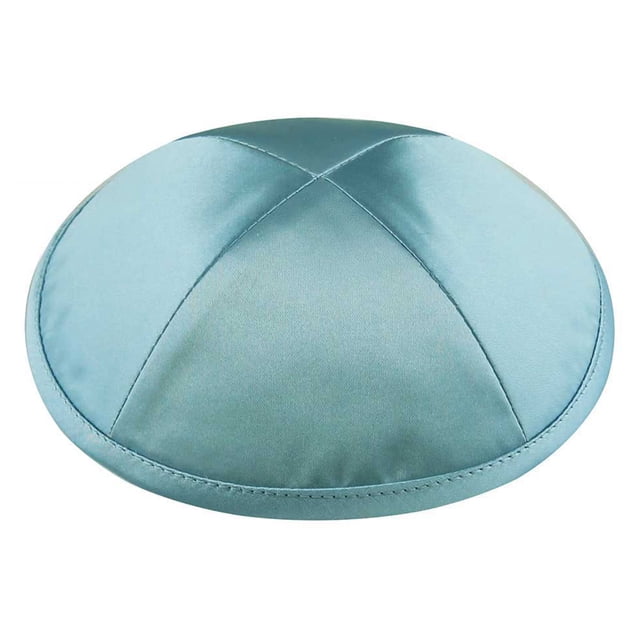 Kippot Zion Judaica Deluxe, azul claro satinado (1 unidad) con clips