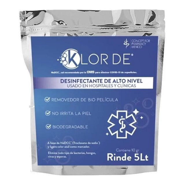 Desinfectante De Alto Nivel Para Superficies Klor-de 5 Lt Concept For Pharmacy México DESINF-5LT