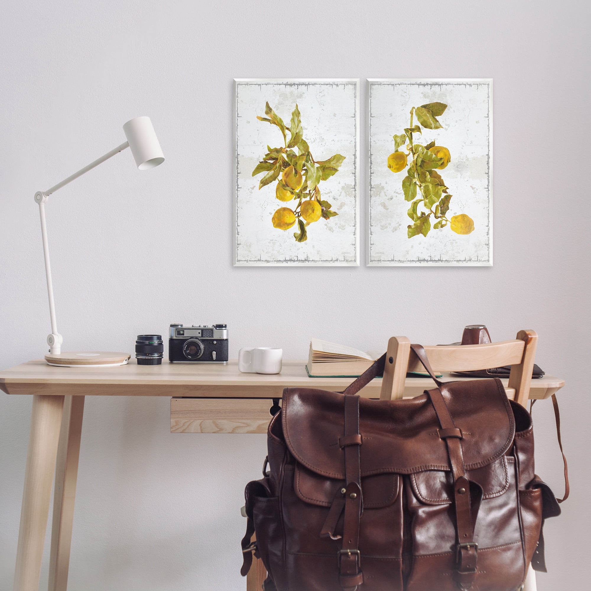 Stupell Industries Rustic Lemons & Leaves Food & Beverage Painting Unframed Art Print Wall Art, 13 x 19, Set of 2