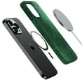 thumbnail image 6 of Phone Case for Apple iPhone 14, Vintage Handmade Fully-Wrapped Synthetic Suede Cover, Compatible with Magsafe Wireless Charging Shockproof Anti-scratch for iPhone 14, Darkgreen, 6 of 11