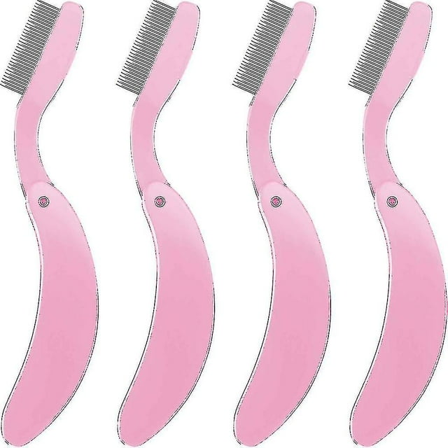 4 Peignes Pliants pour Cils, Dents en Acier Inoxydable Peigne à Sourcils