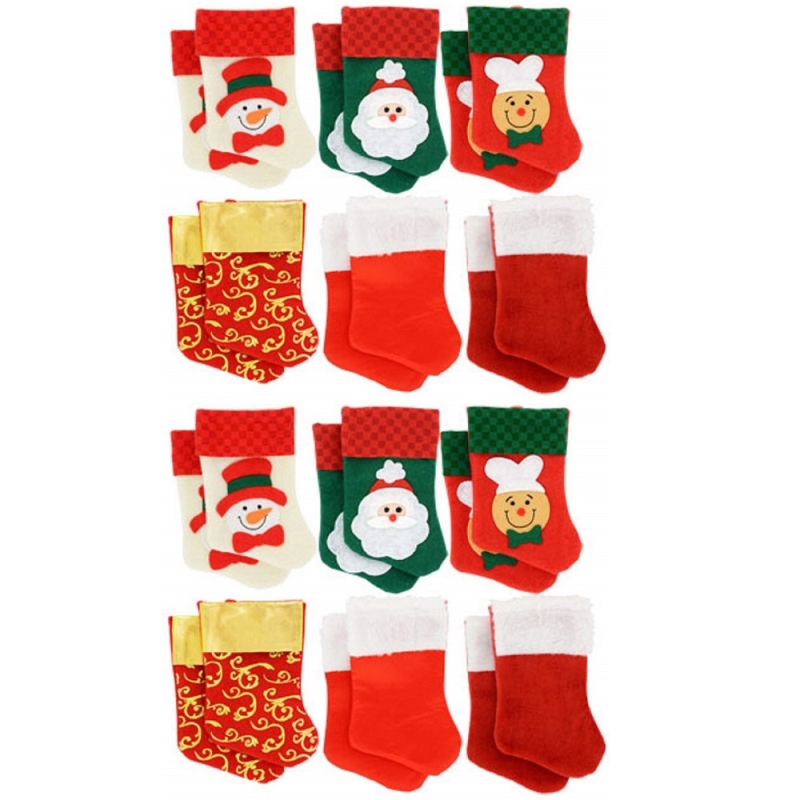 12 Pairs Christmas House Mini Stockings 24 Count Packs - Walmart.com - Walmart.com