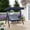 Striped Blue, variant on MemoryField Outdoor Porch Swing with Adjustable Canopy, 3-Seat Patio Swing Chair with Stand, Metal Frame Patio Swing for Garden, Backyard & Poolside, Dark Gray