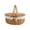 C, variant on Natural Willow Wicker Picnic Basket with Lid and Sturdy Handle, Woven Cute Storage Basket with Washable Lining and Dual Flap Lid, Picnic Hamper for Outdoor