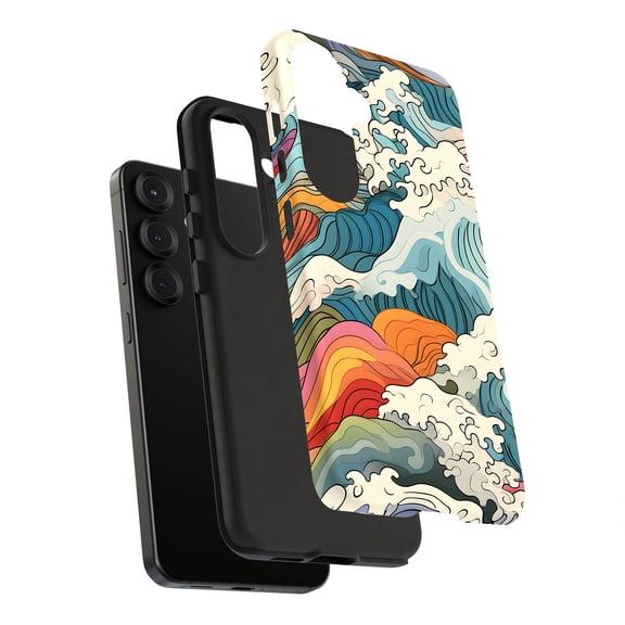 For Samsung Galaxy S22 Ultra, Dual-Layer, Japanese Wave 2 Print, USA