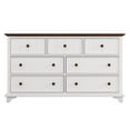 thumbnail image 4 of Gzxs Modern Dresser with 7 Drawers, Wooden Storage Dresser for Bedroom Living Room, White+Walnut, 4 of 8