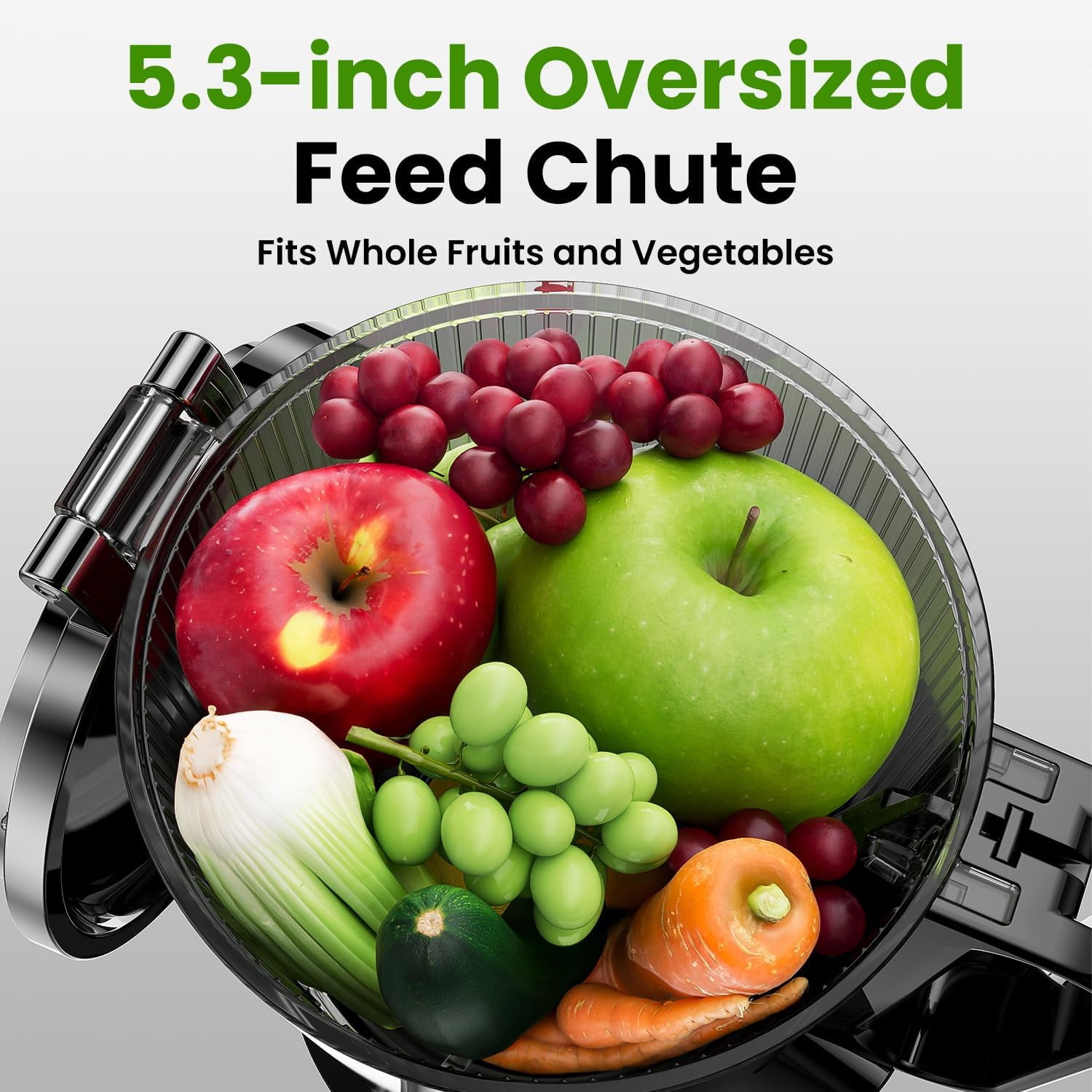 Cold Press Juicer, Amumu Slow Masticating Machines With 5.3" Extra Large Feed
