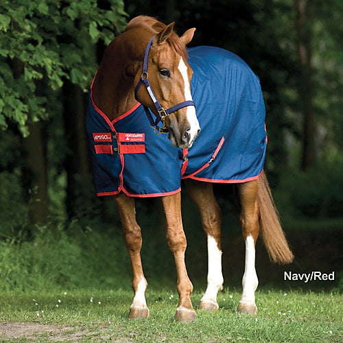 Horseware Mio STABLE SHEET double front closures and fillet string Navy/Tan ALL 