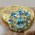 thumbnail image 6 of LBG British Made 18k Yellow GoldWomens Ring Natural Blue Topaz Statement Ring - 33 size options - Size 7.5, 6 of 8
