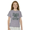 thumbnail image 3 of Angler Fishing Humor Easy Hard Catch Crewneck T Shirts Boy Girl Teen Brisco Brands XS, 3 of 6