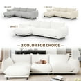 thumbnail image 4 of Indecor Home Upholstery Sectional Sofa 3 Seater with Ottoman Sofa Sectional Couches for Living Room White, 4 of 9