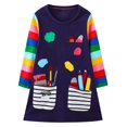 thumbnail image 1 of Vestido Hongshilian con apliques de dibujos animados para fiestas, jersey de algodón para niña, 1 of 7