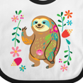 thumbnail image 4 of Inktastic Sloth Cute for Girls Girls Baby Bib, 4 of 4