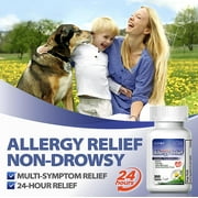 (4 pack) HealthA2Z Allergy Medicine Loratadine, 24 Hour Non-Drowsy Allergy Pill and Sinus Relief, 10 mg, 300 Tablets
