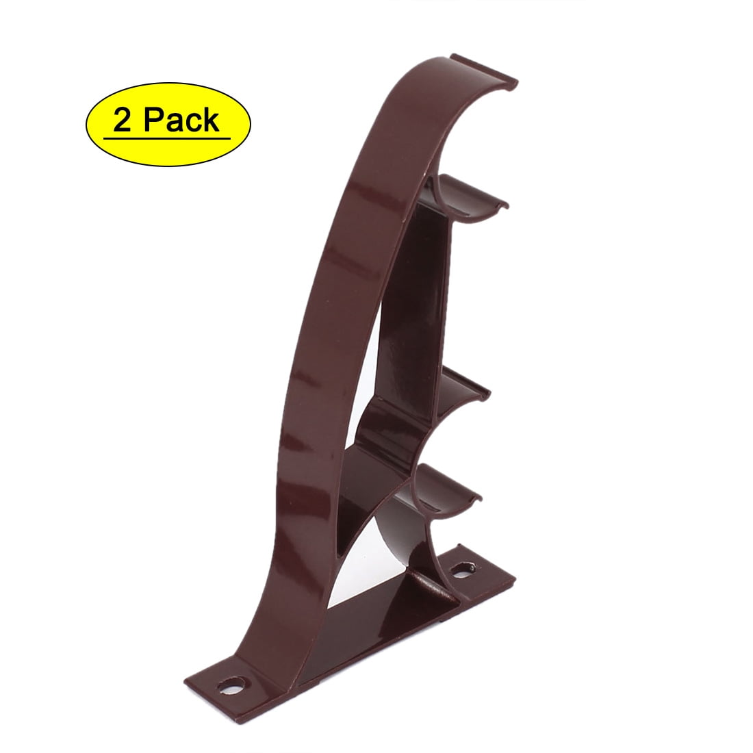 Uxcell Double 1' 25mm Dia Drapery Curtain Rod Tube Pole Wall Bracket Burgundy 2pcs