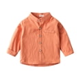 thumbnail image 2 of EnJoCho Boys Girls Collar Shirts Kids Cotton Button Down School Unifor𝗆 T-Shirt Teen Long Sleeve Soft Plain Summer Blouse Boys Linen Blend Casual Shirt, 2 of 6