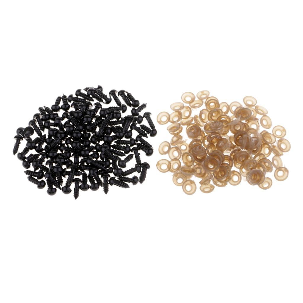 amagogo 6x100Pcs Black Eyes For Teddy Bear/Doll/Toy Animal/Felting 7mm 6 Pcs
