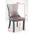 thumbnail image 7 of Velvet Dining Chairs Set of 2, Upholstered Wing-Back Dining Chair with Back Stitching Nailhead Trim and Solid Wood Legs Counter Bar Stools Accent Side Chairs for Kitchen Dining Room, Gray, 7 of 7