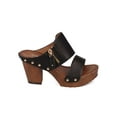 thumbnail image 2 of New Women Nature Breeze Vint-03 PU Open Toe Zipper Studded Wooden Platform Slide, 2 of 5