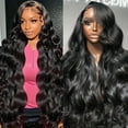 thumbnail image 7 of FSTDelivery Black Body Wave Glueless Wigs Human Hair Pre Plucked Pre Cut Drawstring Wig Human Hair Lace Front Wigs Human Hair for Black Women, Everything Ready to Go Wig 24inch, 7 of 7