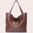 thumbnail image 1 of 2022 New Large Capacity Tote Bag Womens Large Bag With Pockets Soft Leather Hand-held One Shoulder Retro Oil Wax Leather, 1 of 5