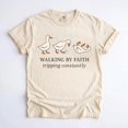 thumbnail image 2 of Walking by Faith Tripping Constantly T-Shirt, Minimal Christian Graphic Tee, 2 of 3