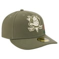 thumbnail image 3 of Men's New Era Olive Anaheim Ducks Tonal Florals 59FIFTY Fitted Hat, 3 of 5