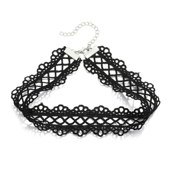 DESIGNICE Choker Necklace Lace and Black Combination Vintage Jewelry Short Clavicle Chain Choker Necklace for Women