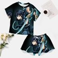 thumbnail image 5 of Demon Slayer Muichiro Tokito Women Pajamas Set Loungewear Sleepwear 2 Piece PJ Sets, 5 of 8