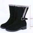 thumbnail image 3 of FRSASU Women's Mid-Calf Snow Boots Faux Fur Lining Non Slip Comfort Winter Snow Hiking Boots with Side Zipper Black, 3 of 7