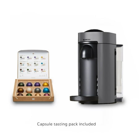 Nespresso Vertuo Plus Coffee and Espresso Maker by De'Longhi, Grey with Aeroccino Milk Frother - Grey