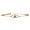 thumbnail image 3 of Primal Gold 14 Karat Yellow Gold A Diamond and Sapphire Evil Eye with 1-inch Extension Bracelet, 3 of 5