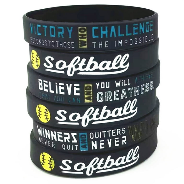 CyanOak Softball Motivational Bracelets Inspirational Rubber Wristbands