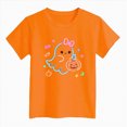 thumbnail image 4 of KPOPLK Kids Halloween T-Shirt Toddler Girls Cute Fall Pumpkin Ghost Print Tee Short Sleeve Shirt Size 5-6 Years,Orange, 4 of 5